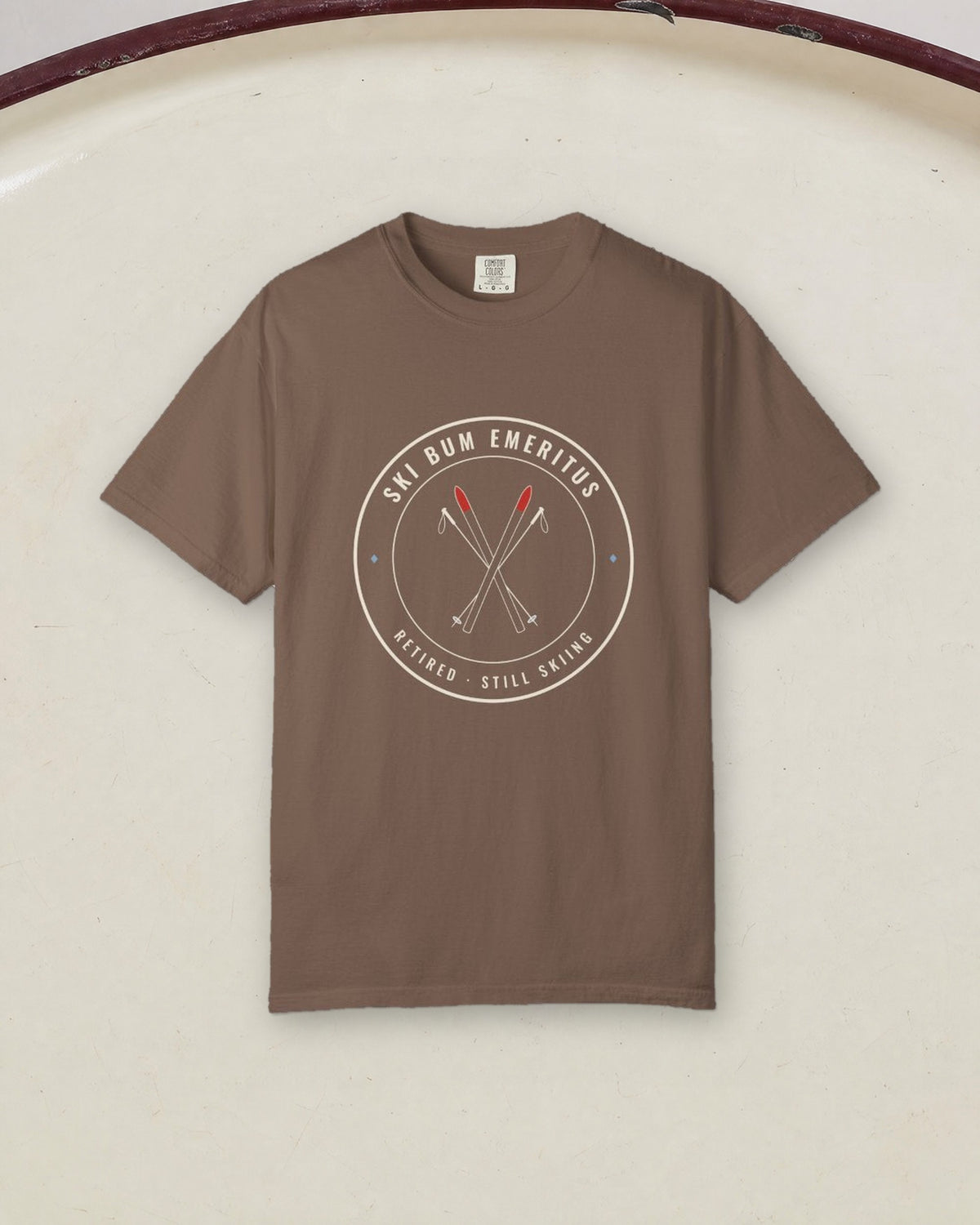 Ski Bum Emeritus Tee in Espresso, styled