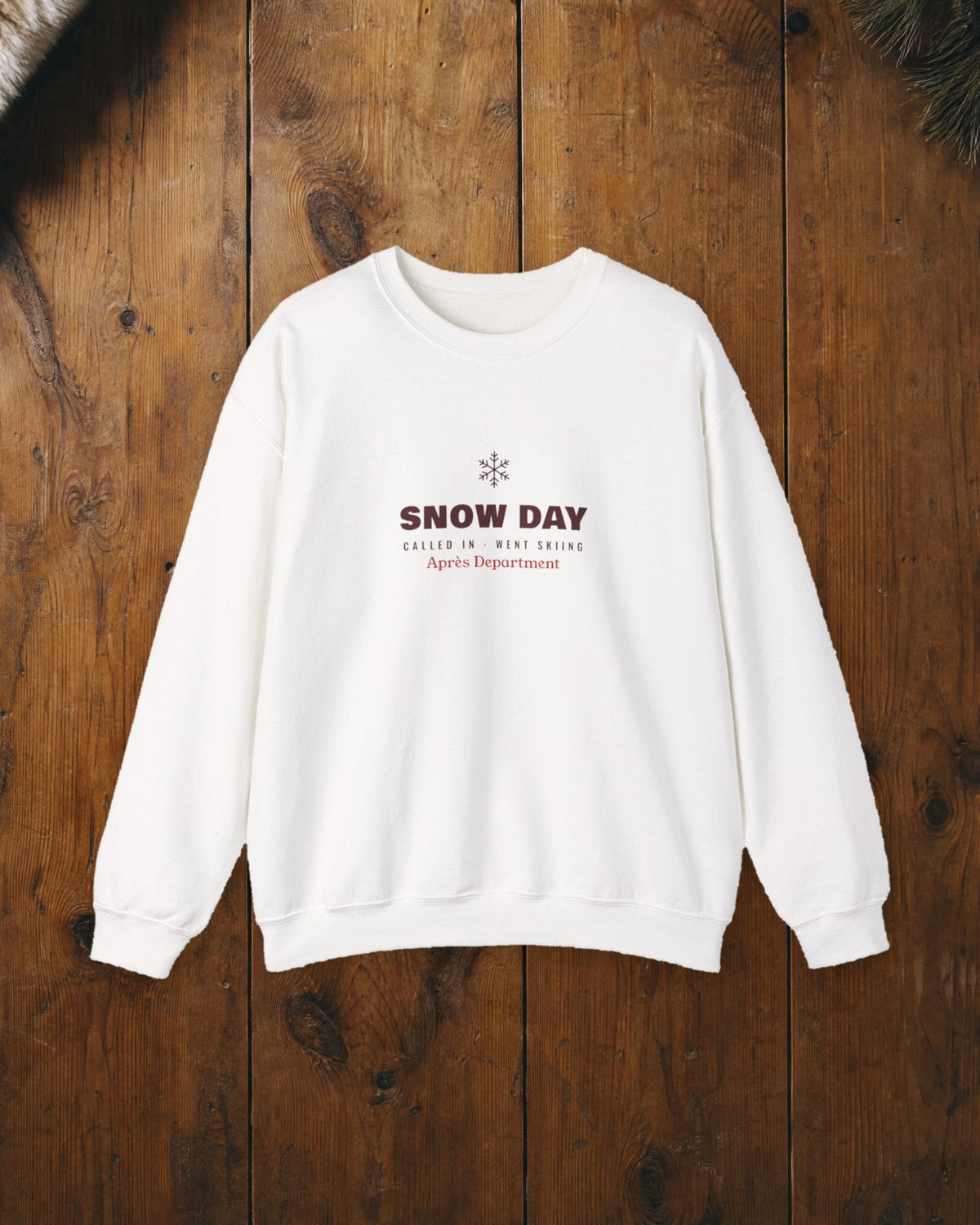 Snow Day Crewneck in White, styled