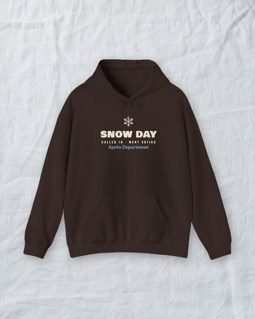 Snow Day Hoodie in Dark Chocolate, styled
