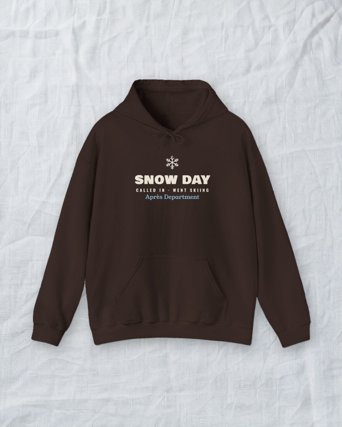 Snow Day Hoodie in Dark Chocolate, styled