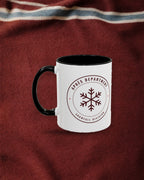 Snowfall Division Seal Mug in Black, styled