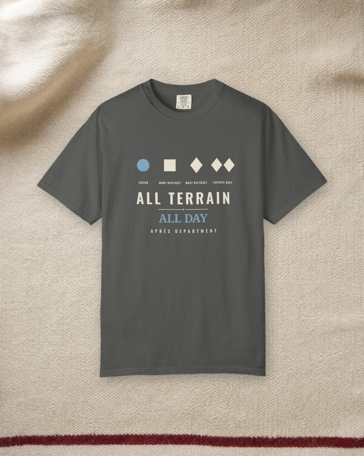 All Terrain Tee in Pepper, styled