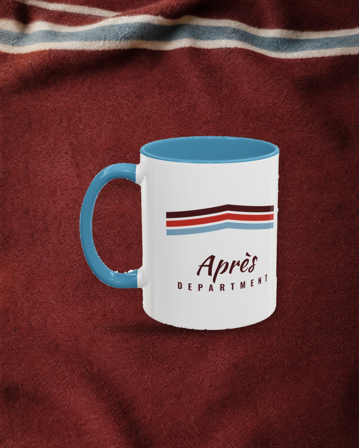 Après Stripe Mug in Light Blue, styled