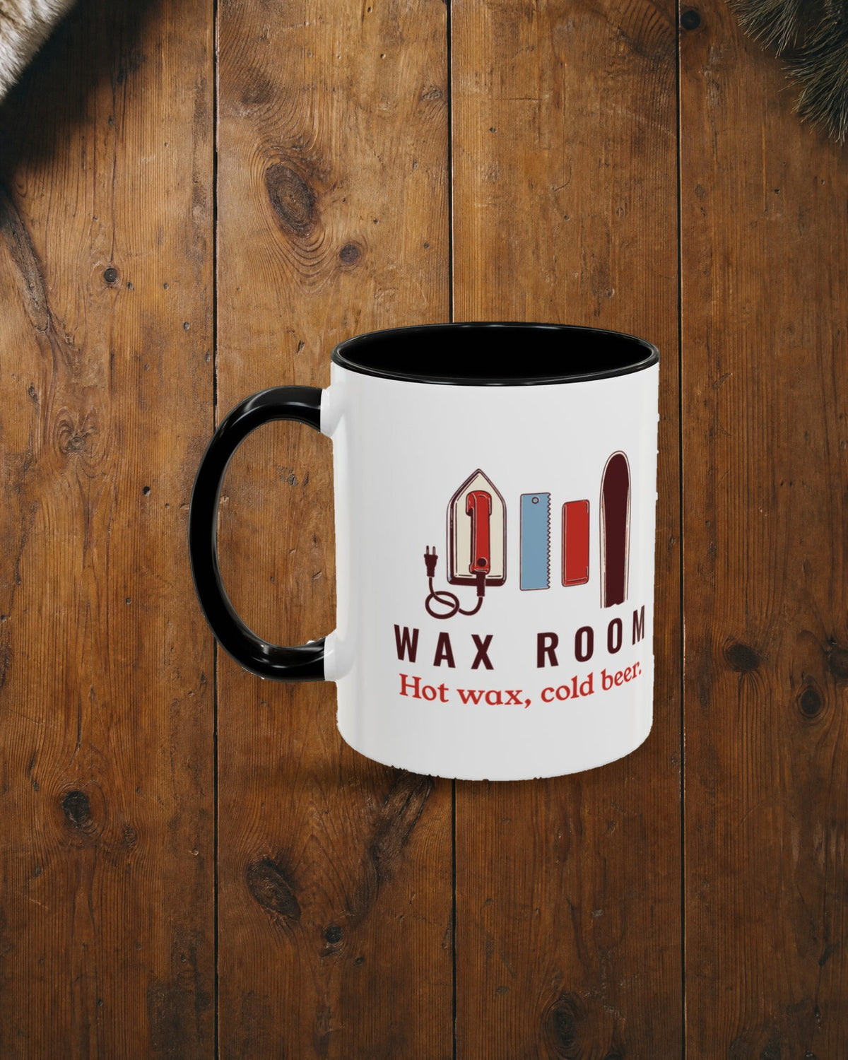 Wax Room Mug in Black, styled