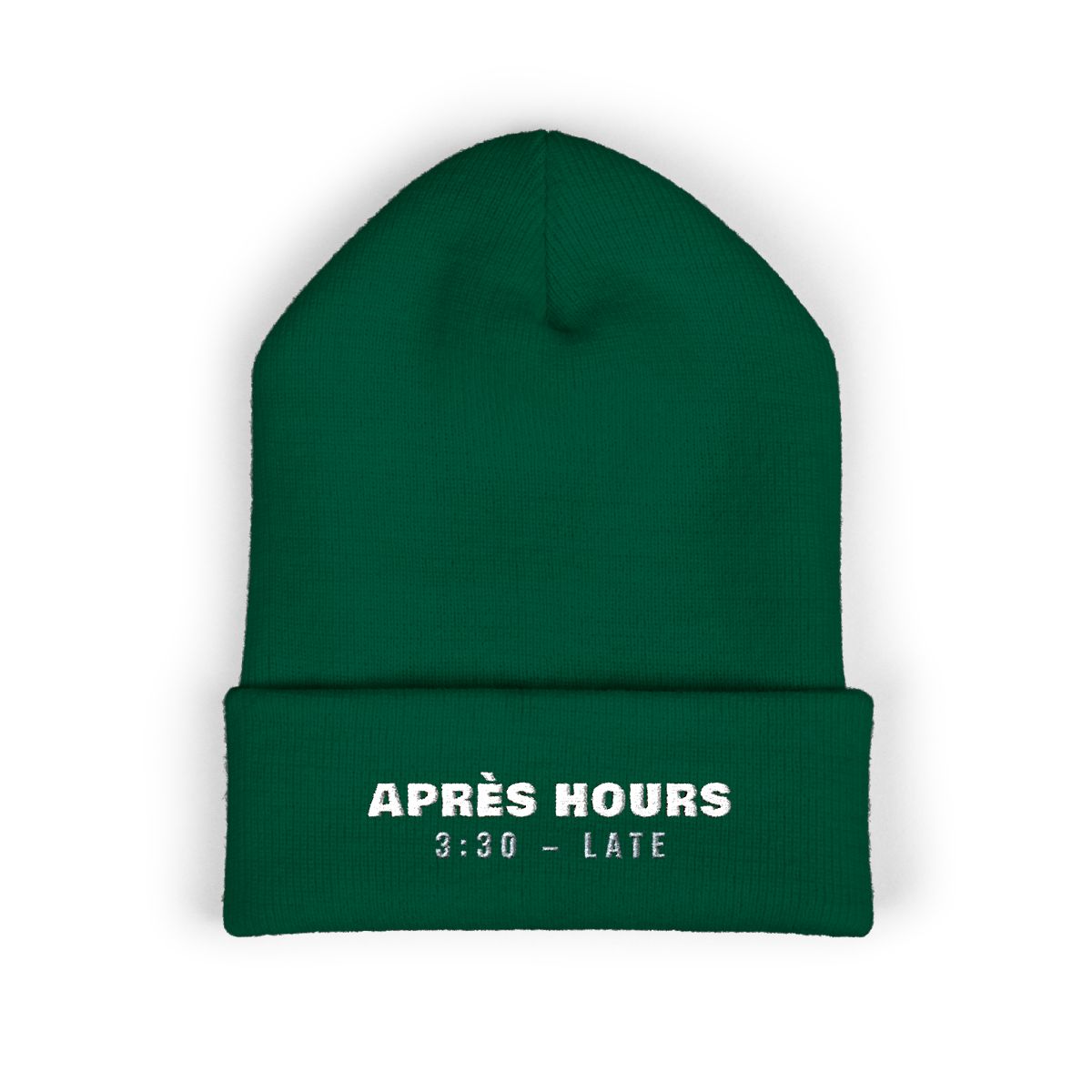 Après Hours Beanie in Spruce, front view