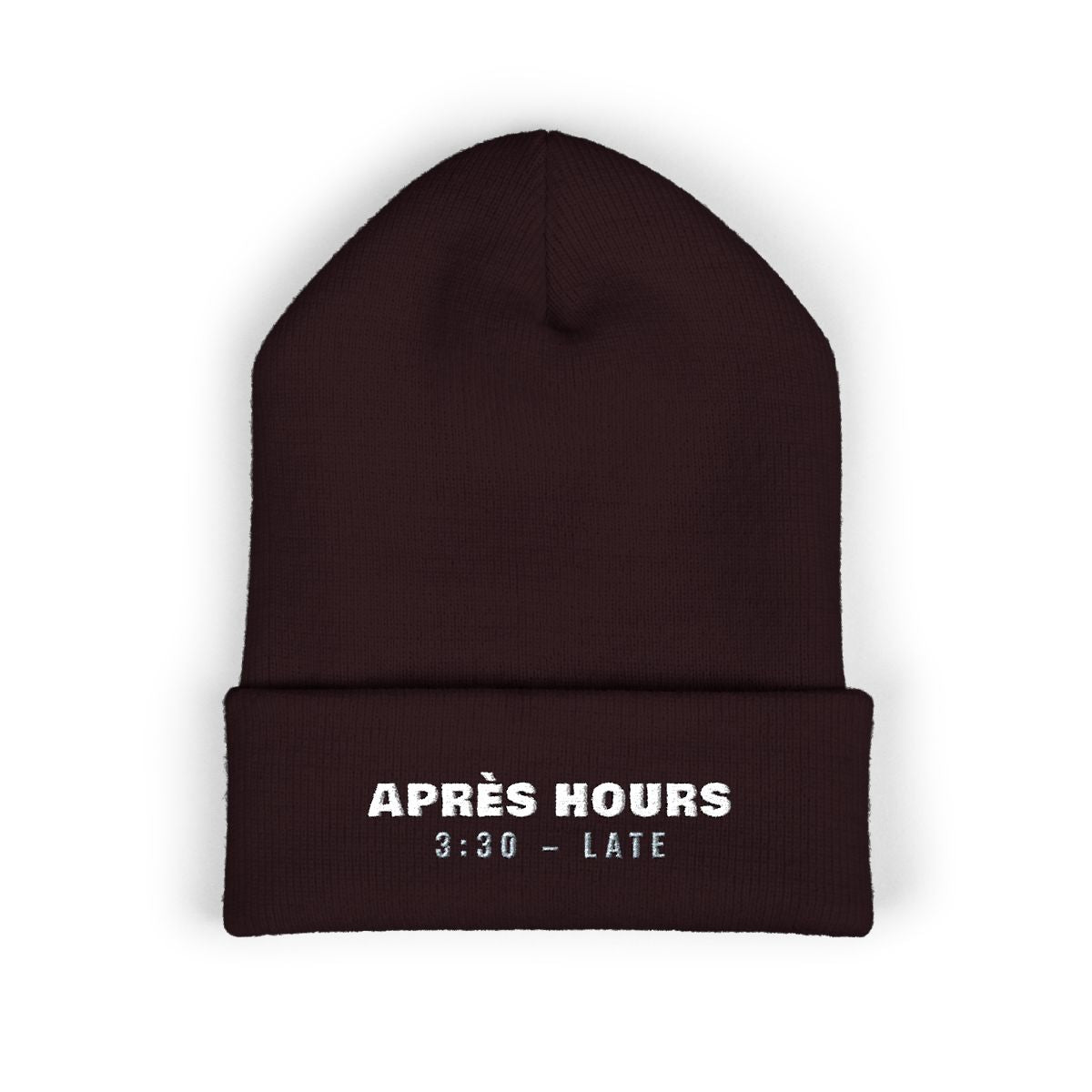 Après Hours Beanie in Brown, front view