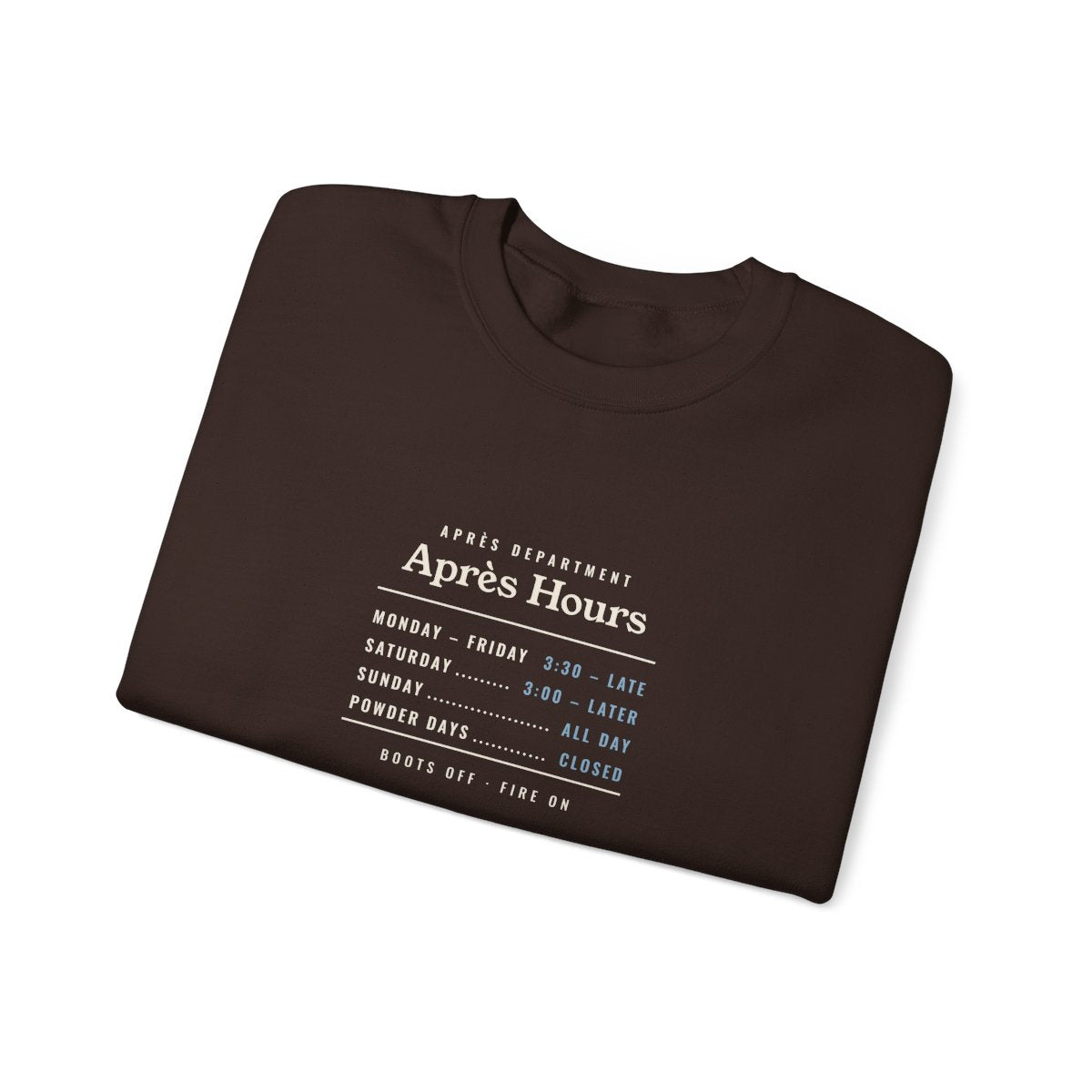 Après Hours Crewneck in Dark Chocolate, folded