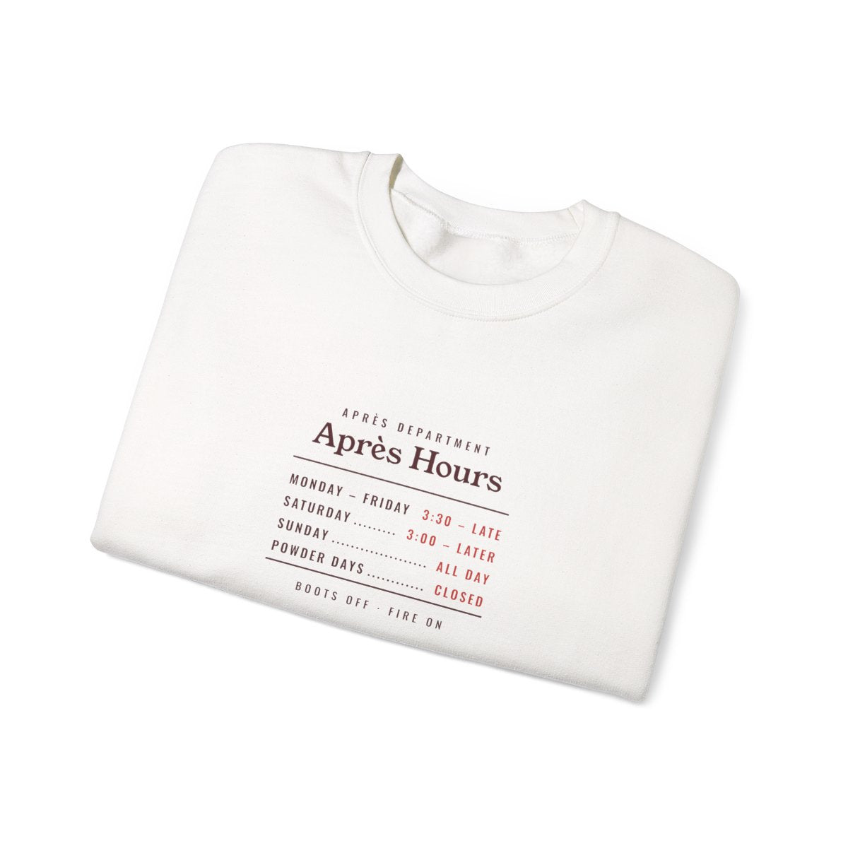 Après Hours Crewneck in White, folded