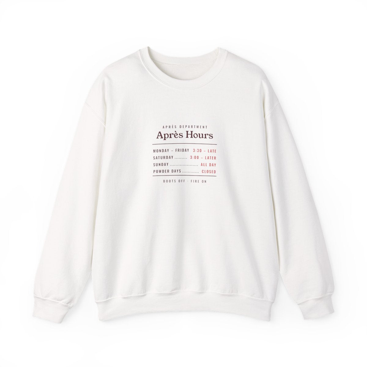 Après Hours Crewneck in White, front view