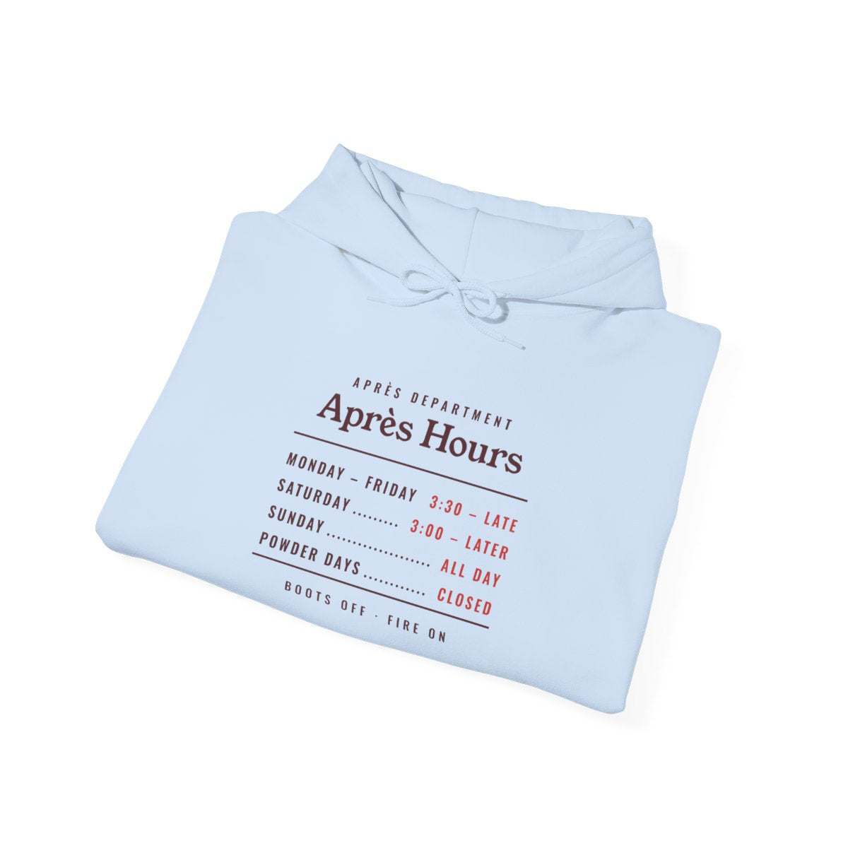 Après Hours Hoodie in Light Blue, folded