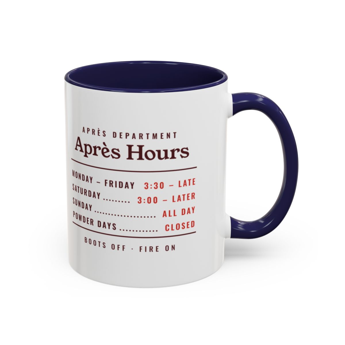 Après Hours Mug in Navy, right side