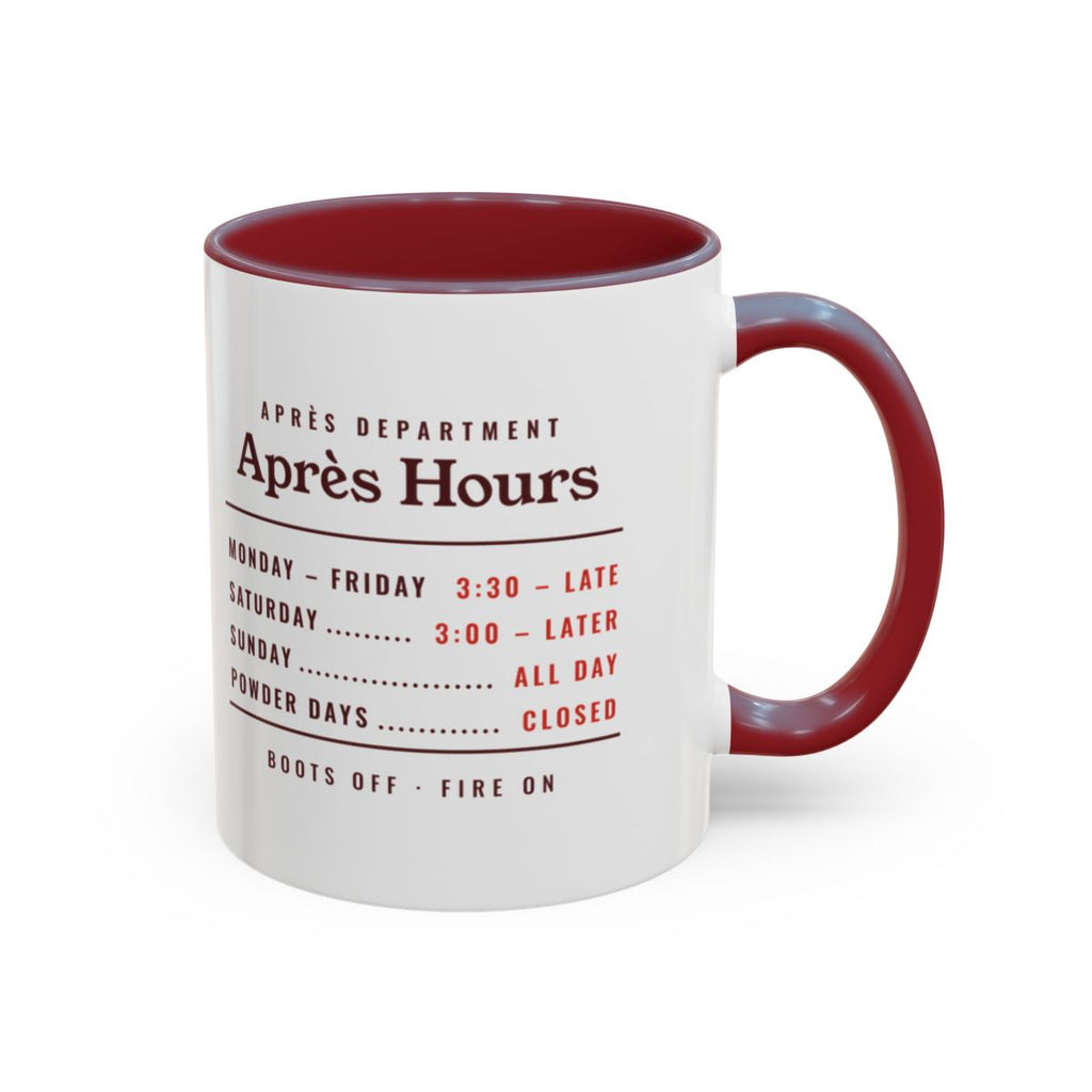 Après Hours Mug in Maroon, right side