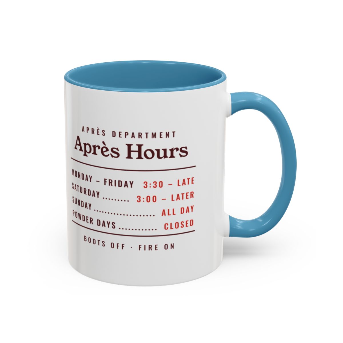 Après Hours Mug in Light Blue, right side