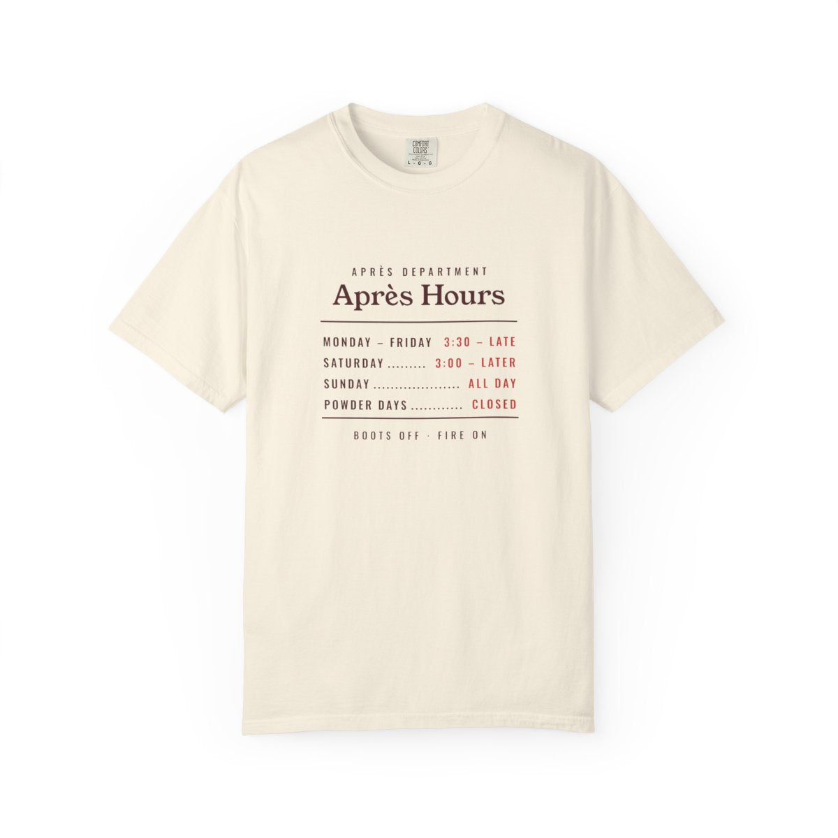 Après Hours Tee in Ivory, front view