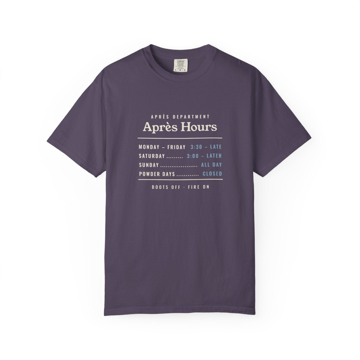 Après Hours Tee in Wine, front view