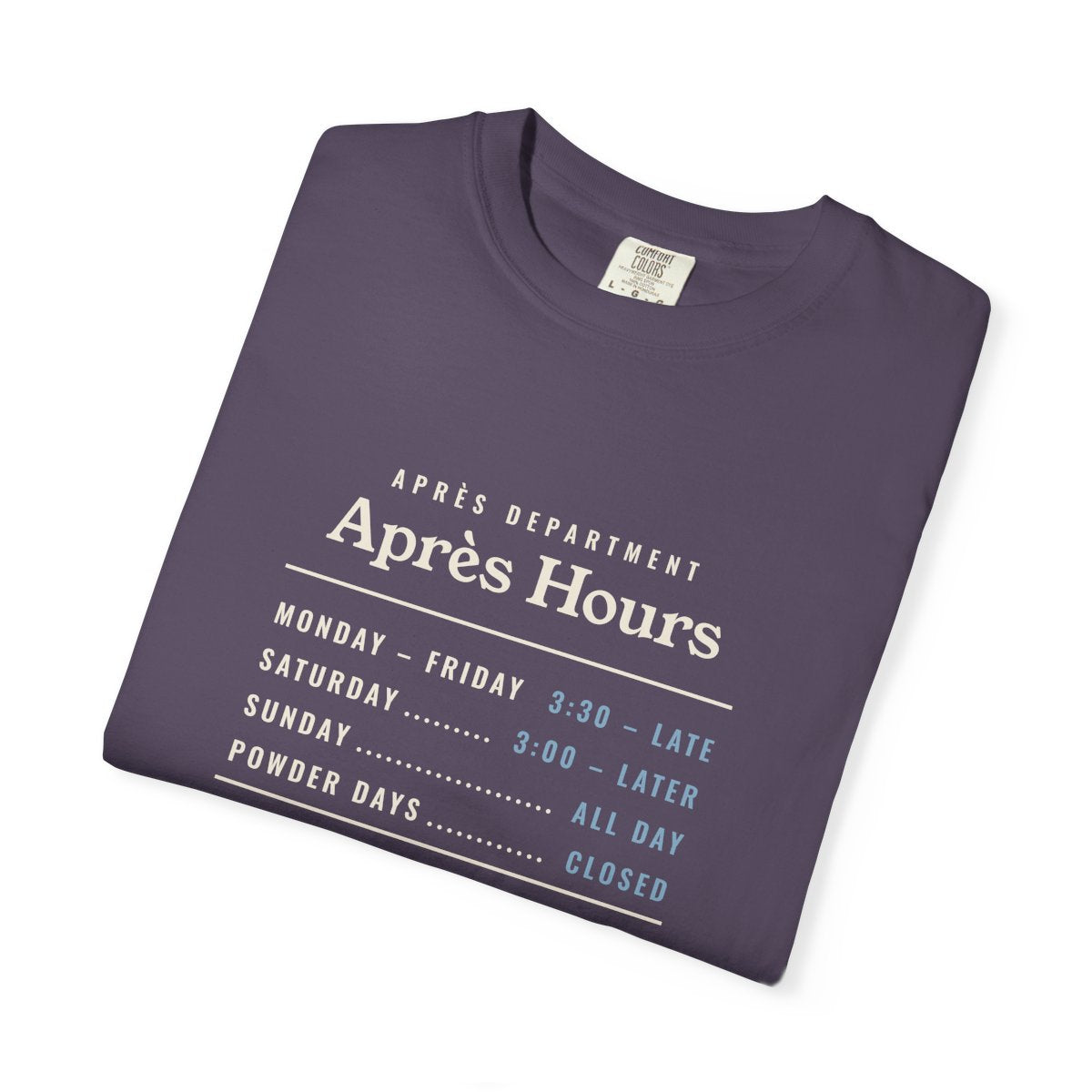 Après Hours Tee in Wine, folded