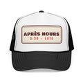 Après Hours Trucker Hat in Black/White, front view