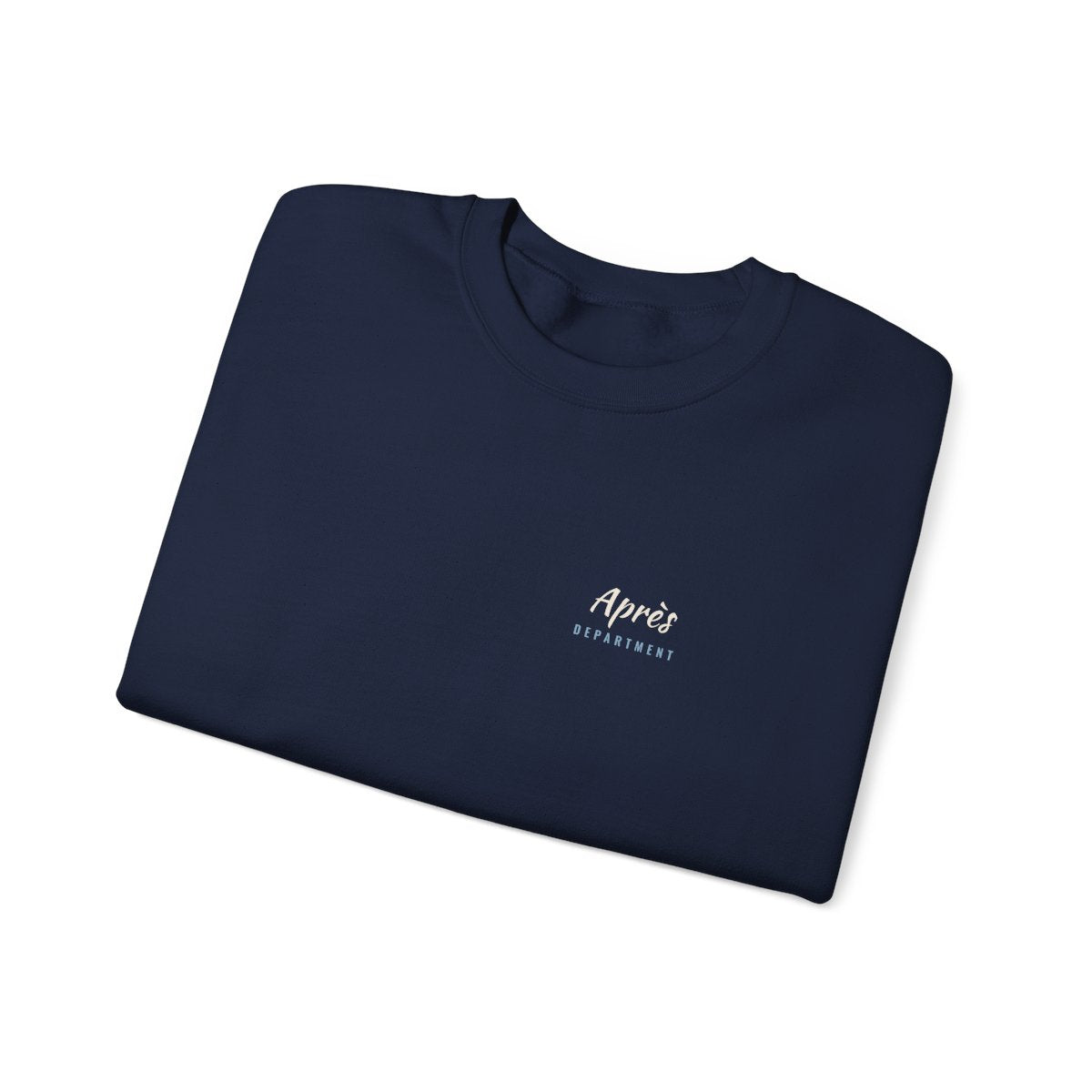 Après Script Crewneck in Navy, folded