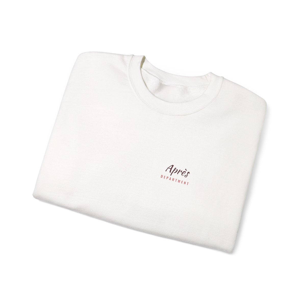 Après Script Crewneck in White, folded
