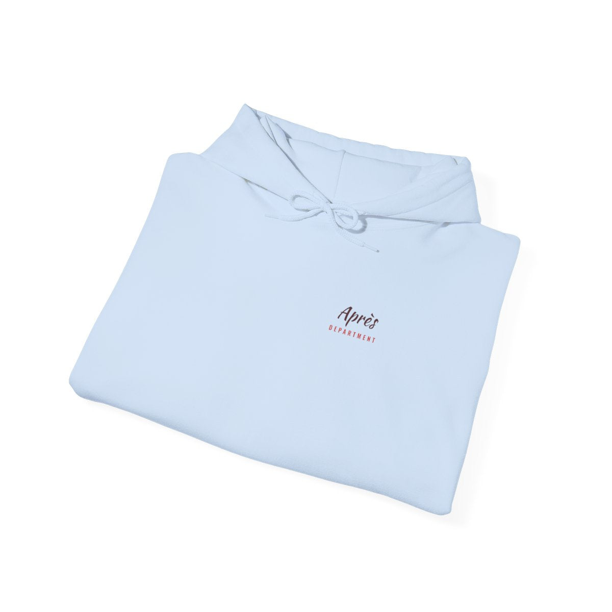 Après Script Hoodie in Light Blue, folded