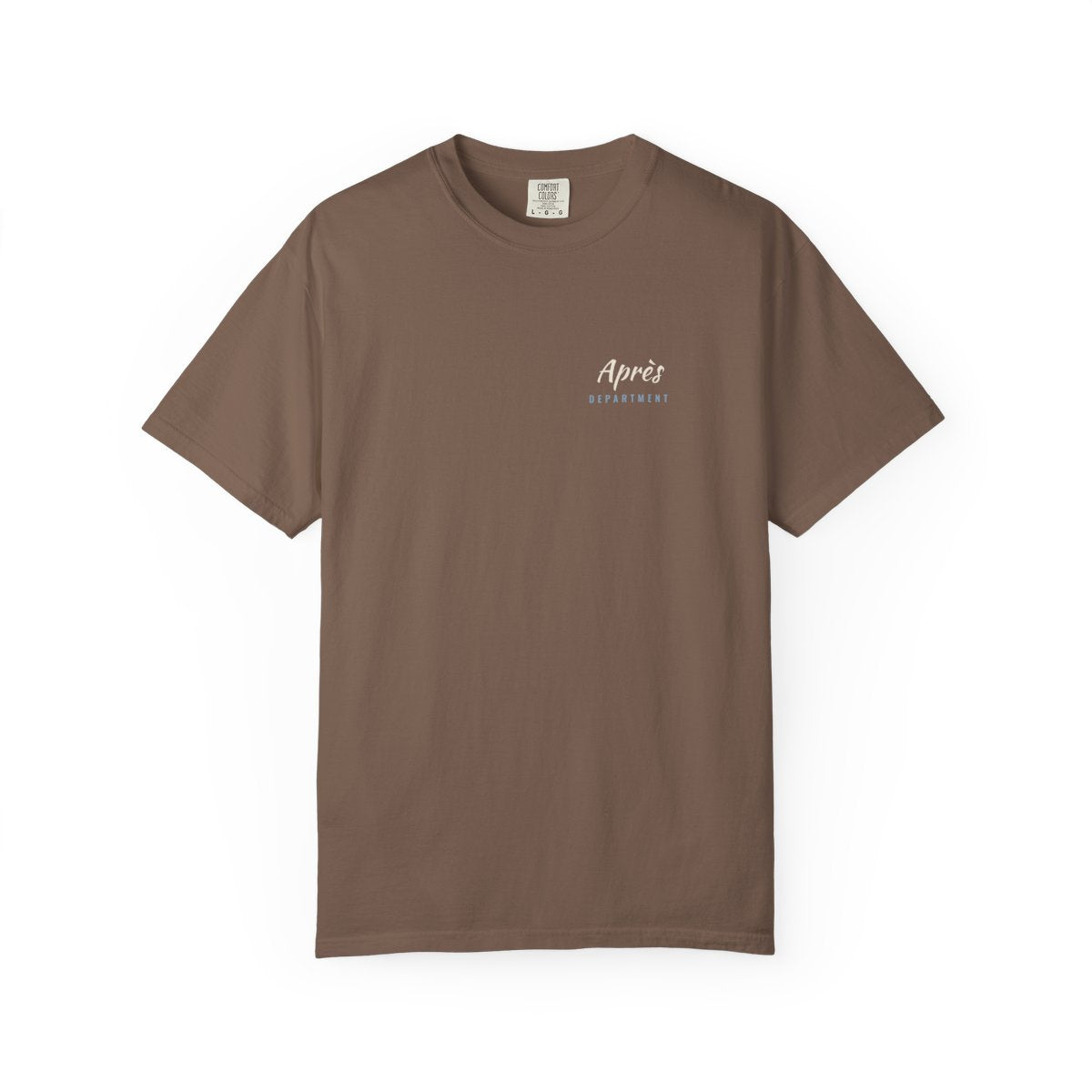 Après Script Tee in Espresso, front view