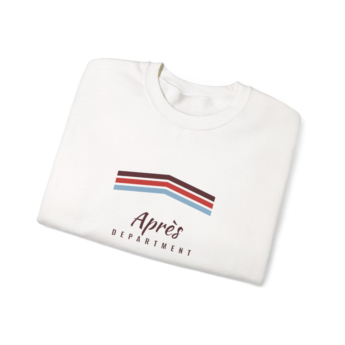 Après Stripe Crewneck in White, folded