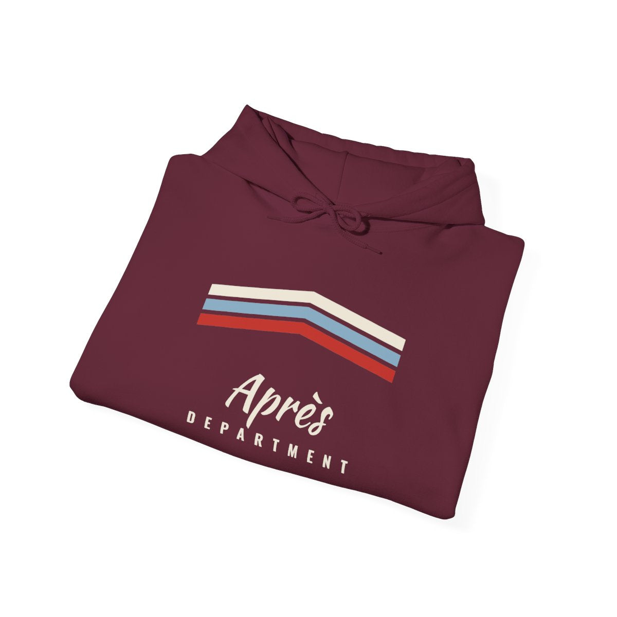 Après Stripe Hoodie in Maroon, folded