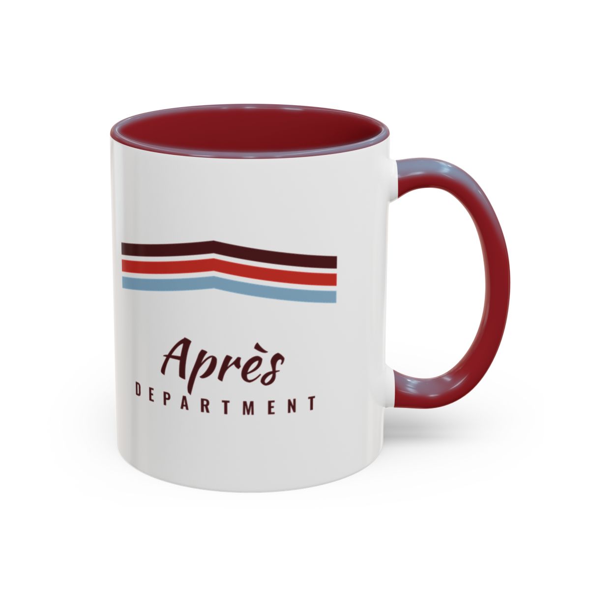 Après Stripe Mug in Maroon, right side