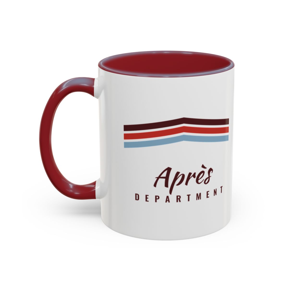 Après Stripe Mug in Maroon, left side