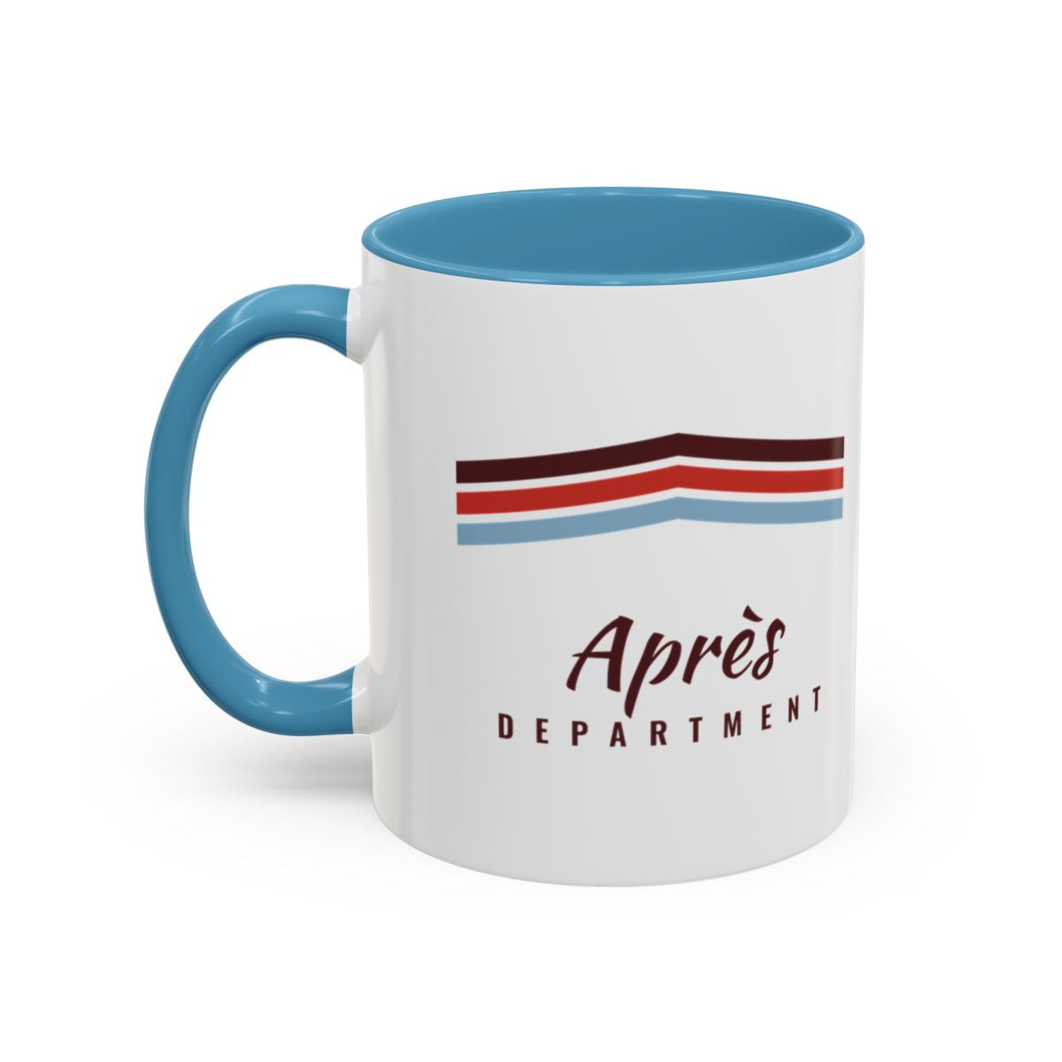 Après Stripe Mug in Light Blue, left side