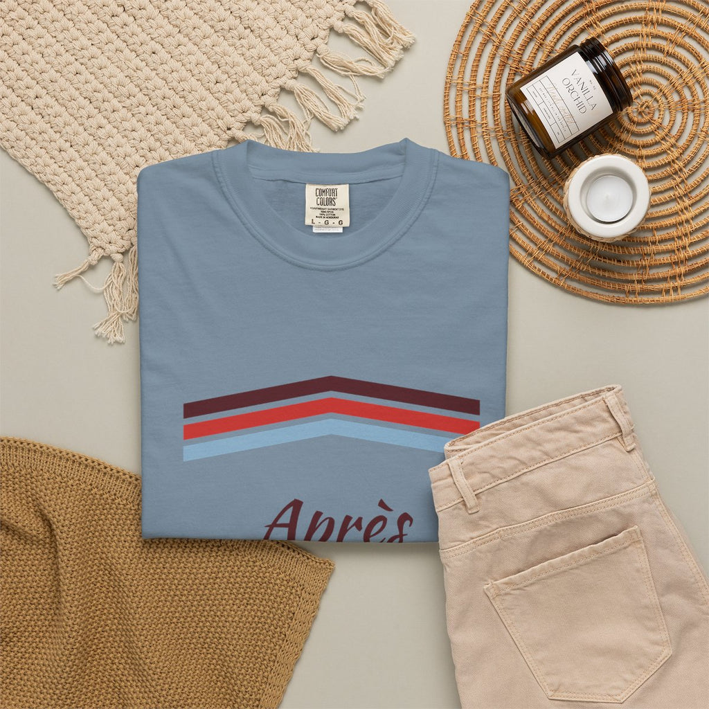 Après Stripe Tee in Ice Blue, fabric and print detail