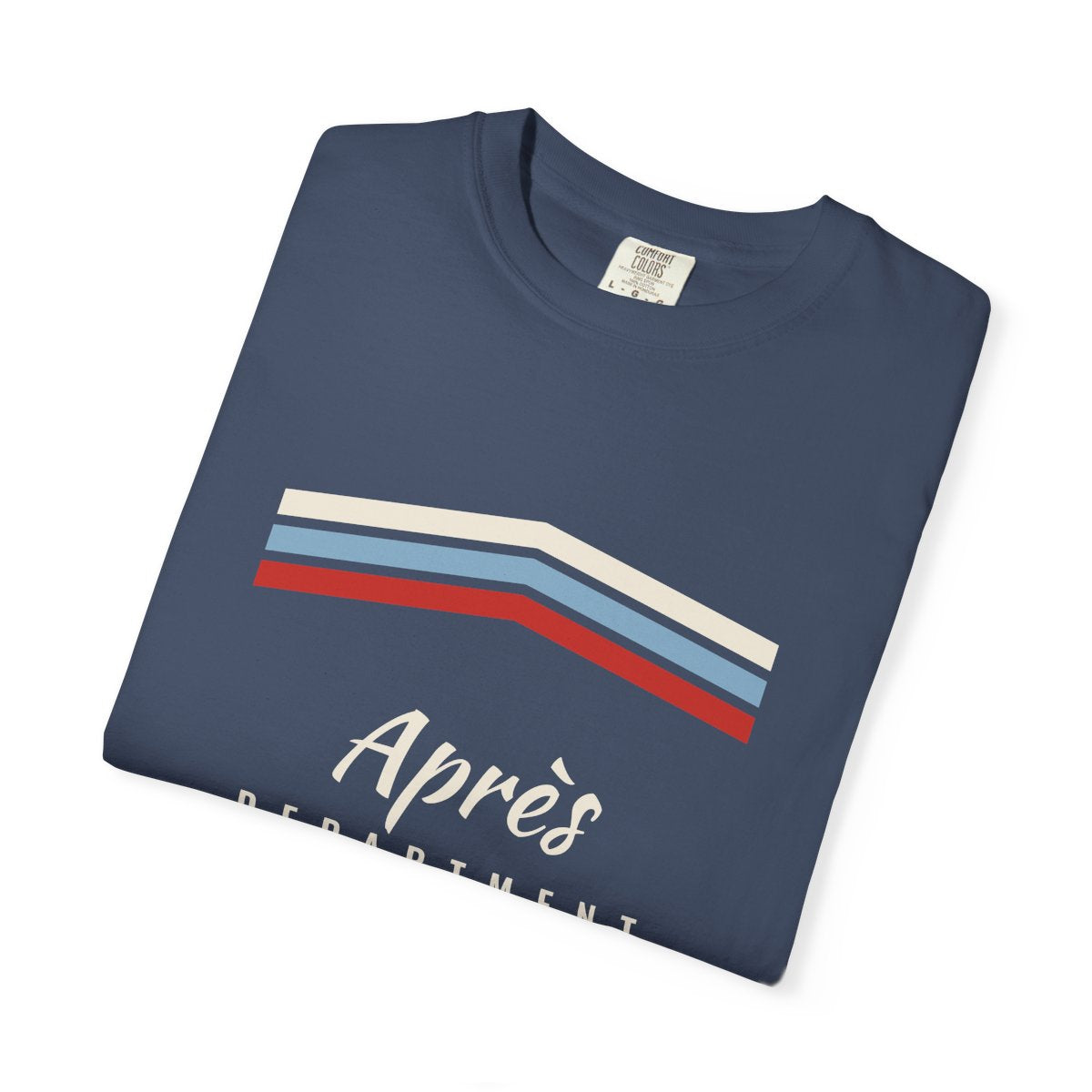 Après Stripe Tee in Midnight, folded