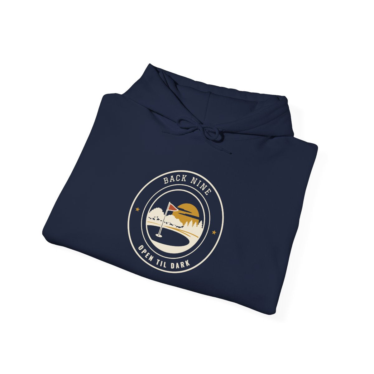 Back Nine Hoodie in Navy, folded