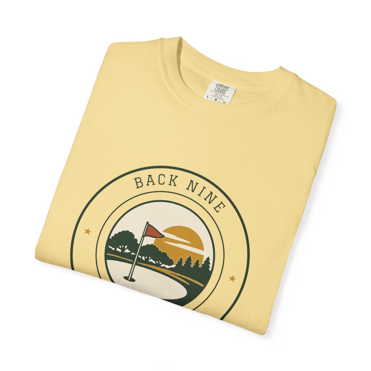 Back Nine Tee in Butter, folded