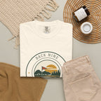 Back Nine Tee in Ivory, fabric and print detail