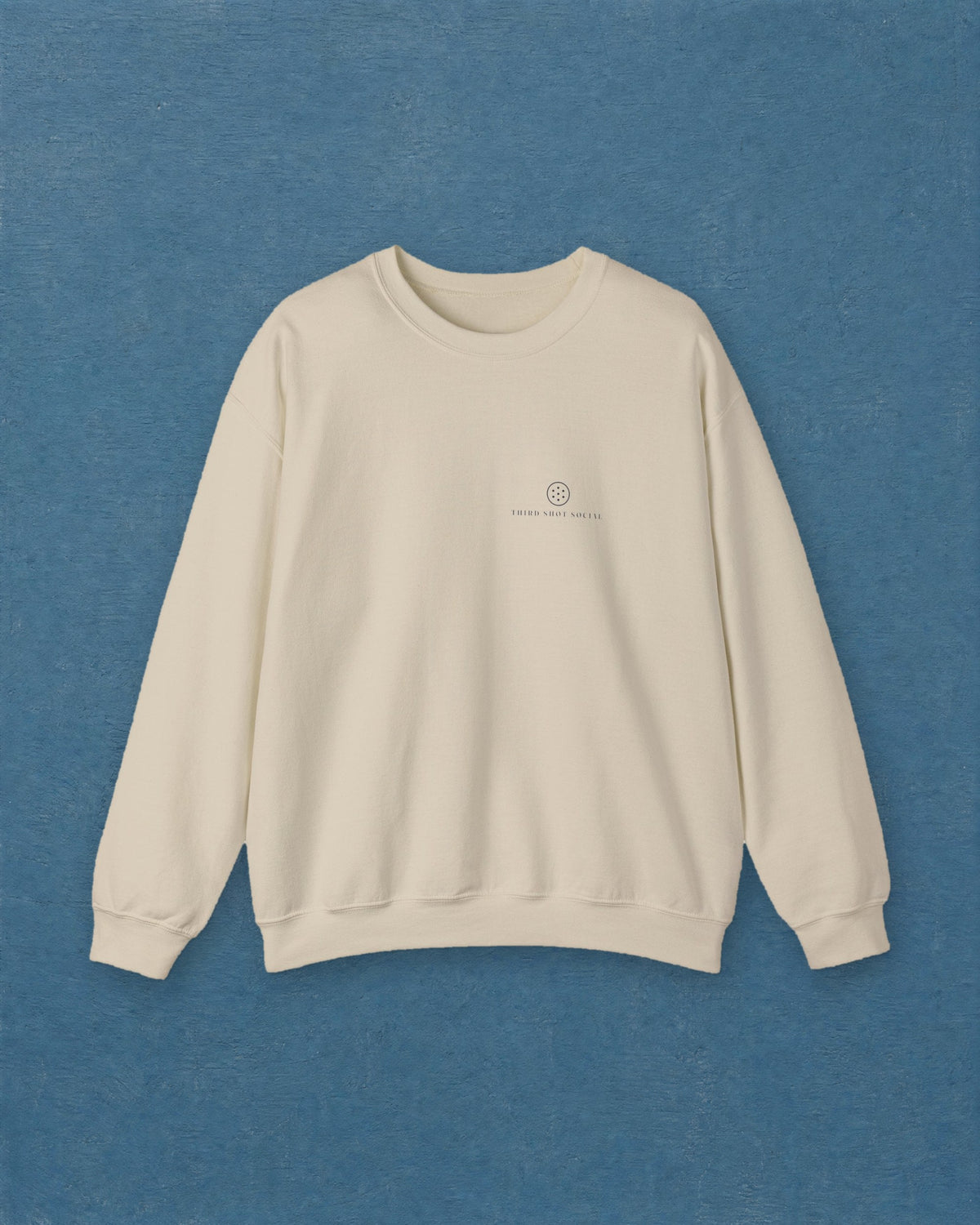 Ball Mark Crewneck in Sand, styled