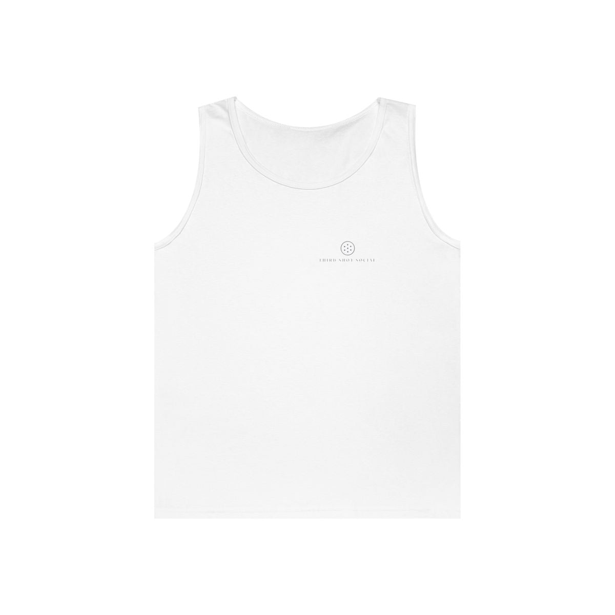 Ball Mark Tank in White, front view
