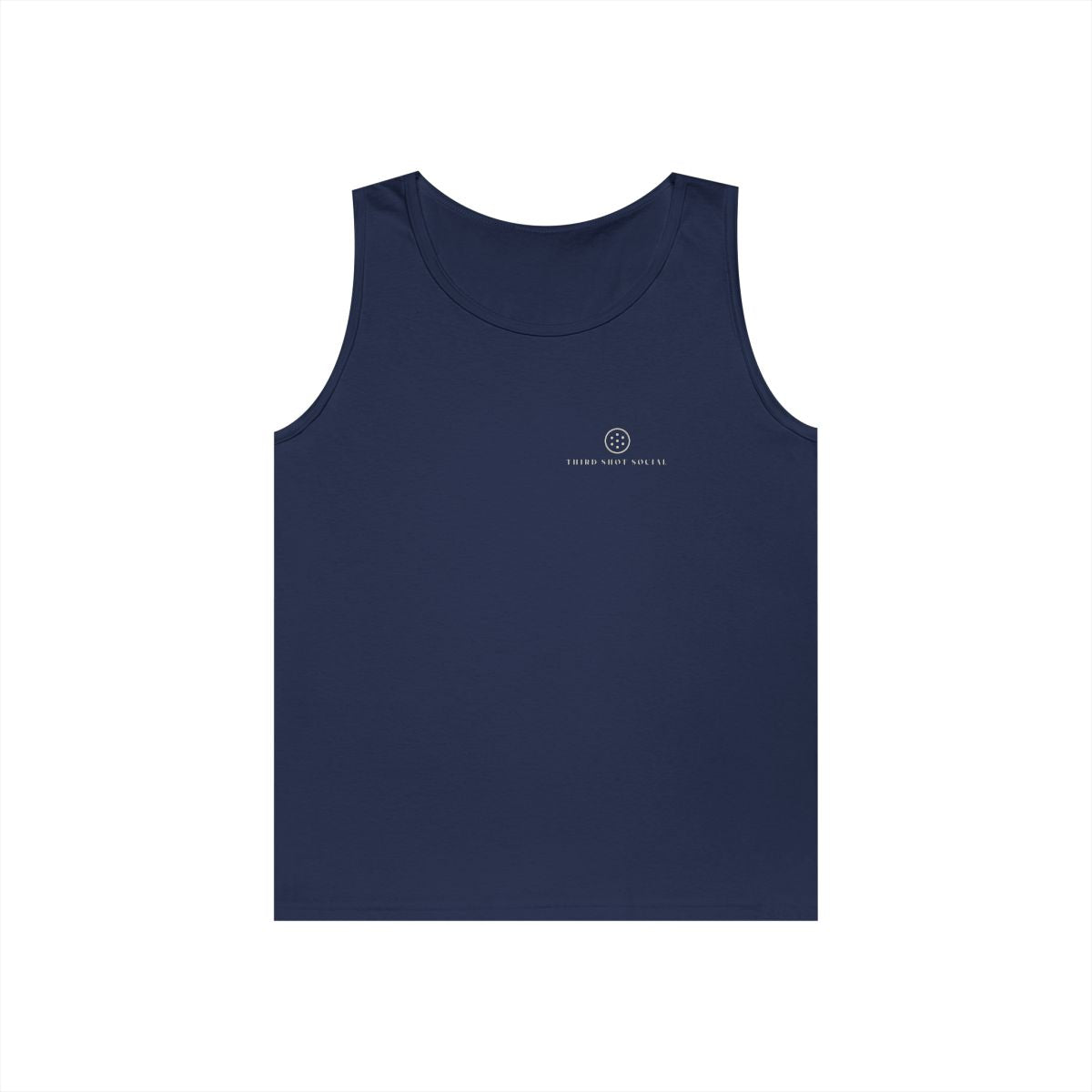 Ball Mark Tank in Navy, front view