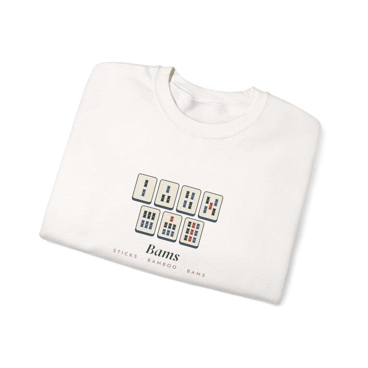 Bams Crewneck in White, folded