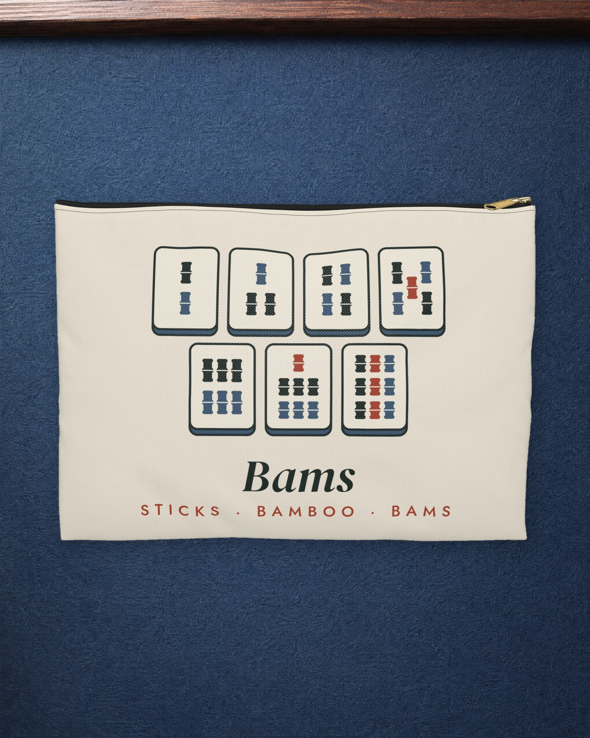 Bams Zip Pouch in Black zipper, styled