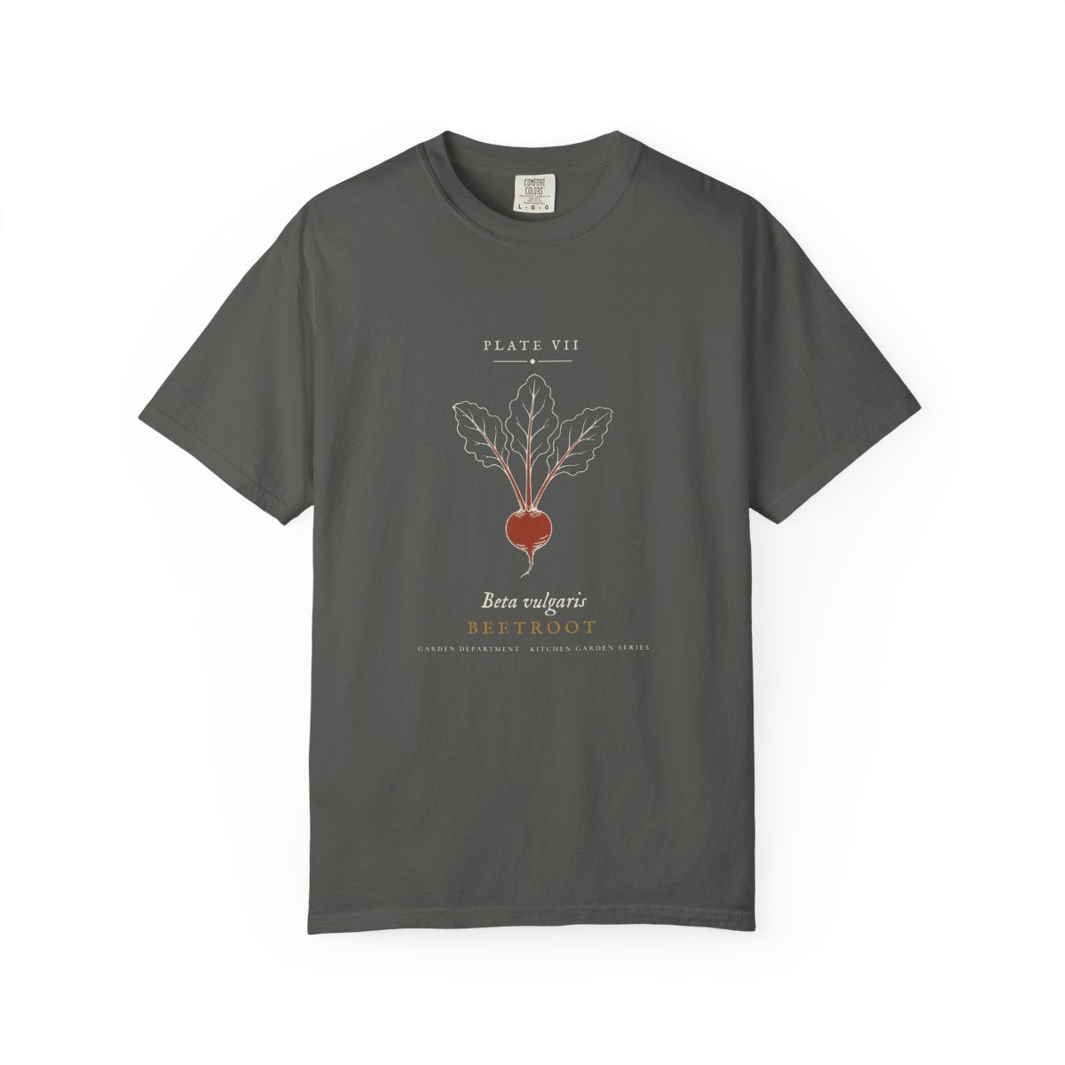 Beetroot Plate Tee in Pepper, front view