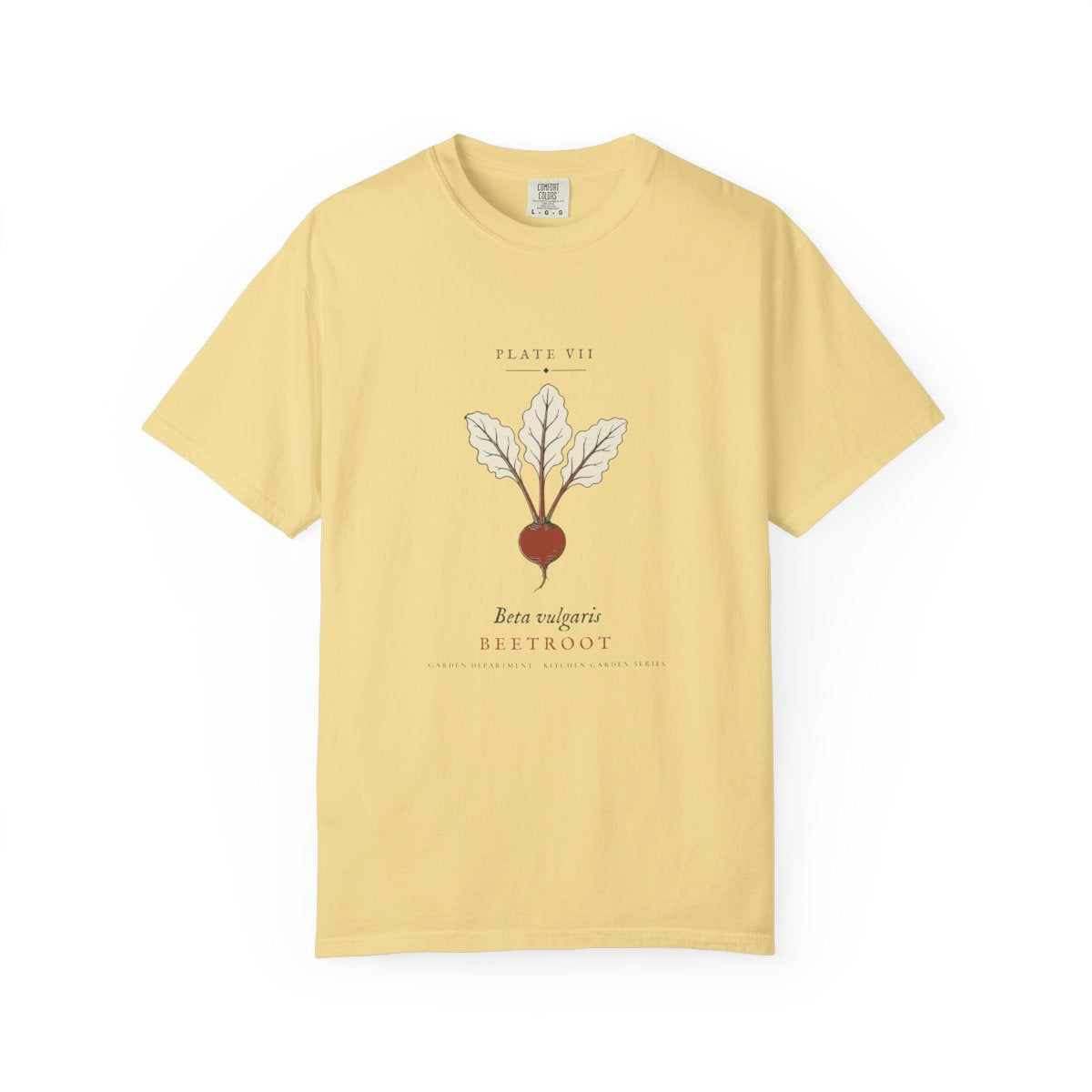 Beetroot Plate Tee in Butter, front view