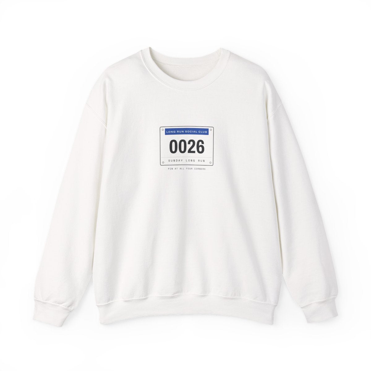 Bib 0026 Crewneck in White, front view