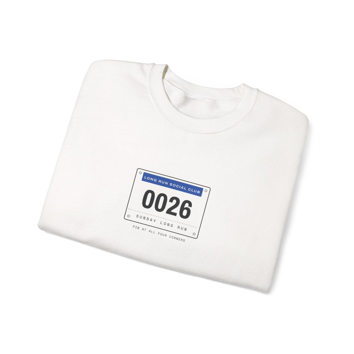 Bib 0026 Crewneck in White, folded