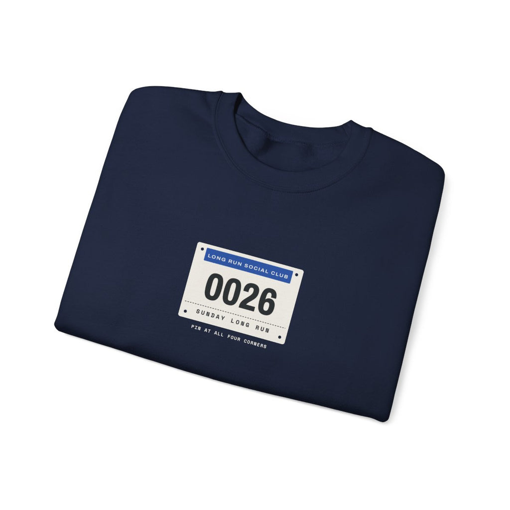 Bib 0026 Crewneck in Navy, folded