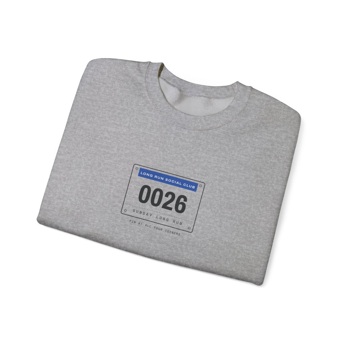 Bib 0026 Crewneck in Sport Grey, folded