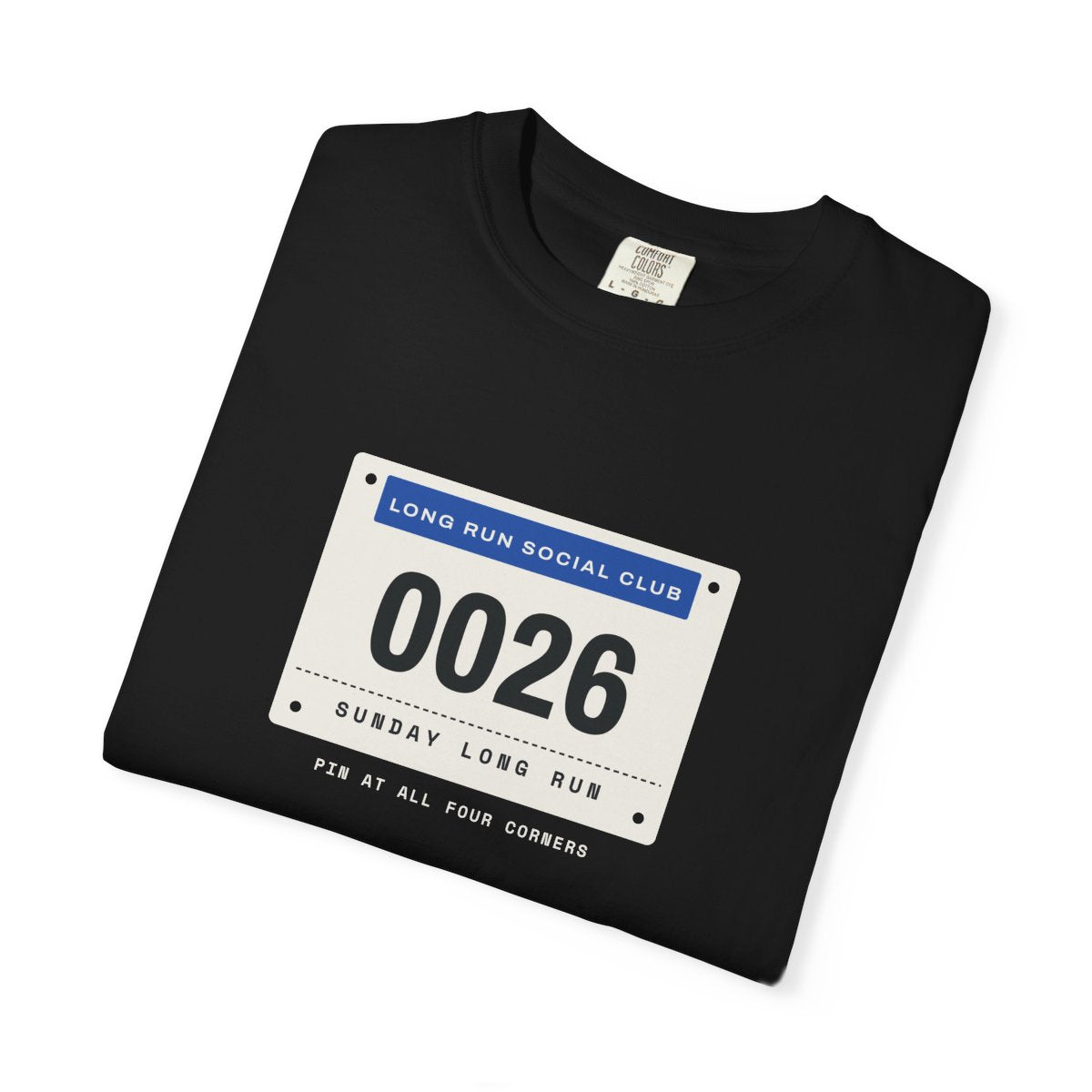 Bib 0026 Tee in Black, folded