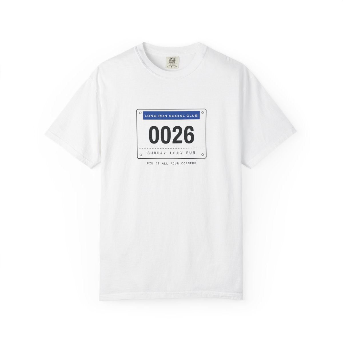Bib 0026 Tee in White, front view