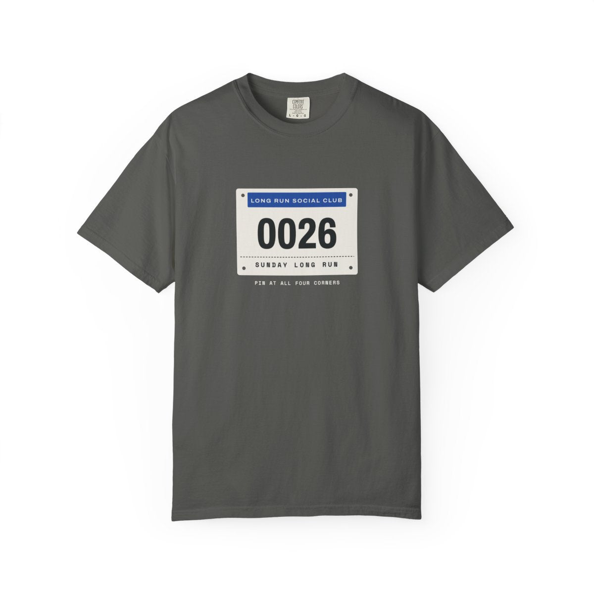 Bib 0026 Tee in Pepper, front view