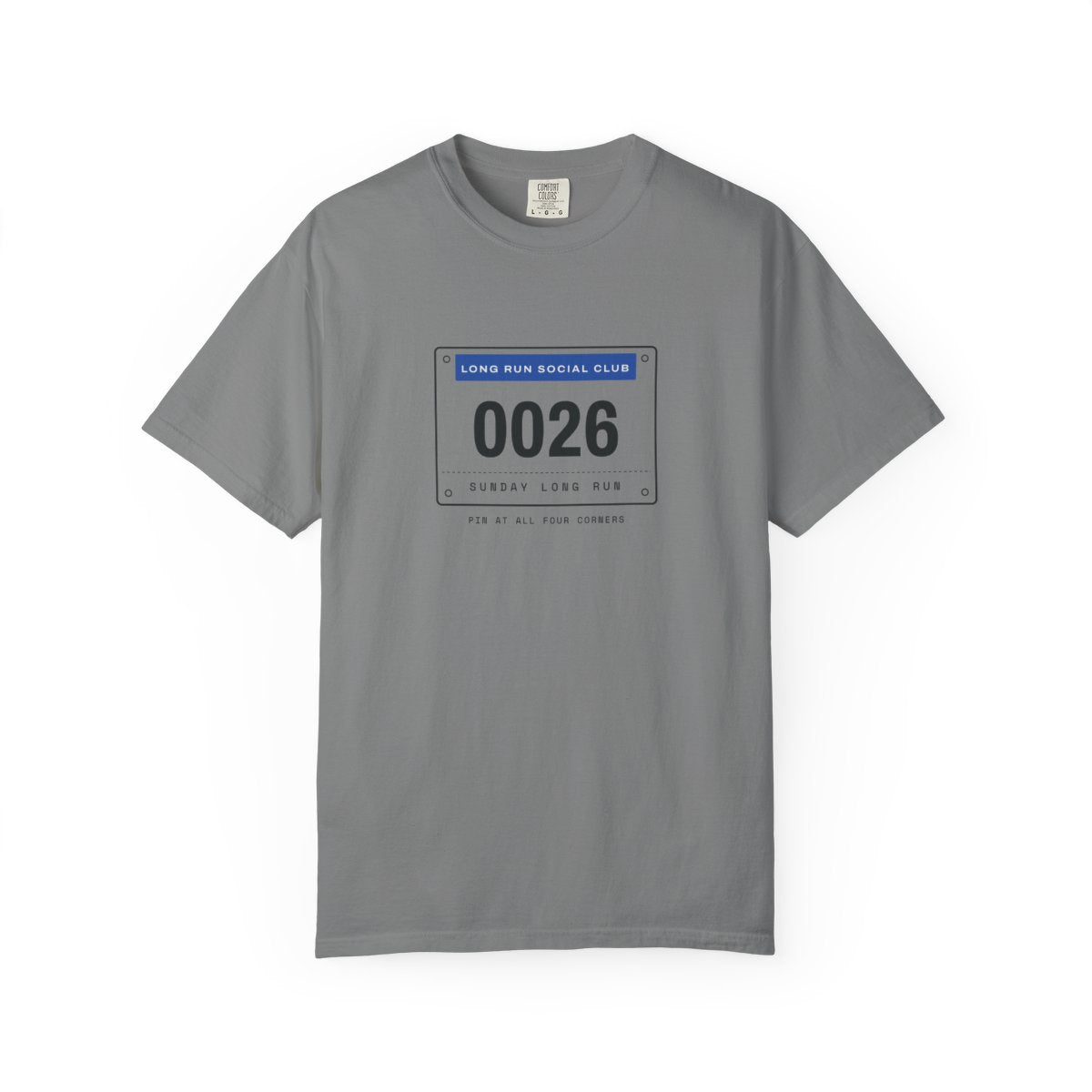 Bib 0026 Tee in Grey, front view